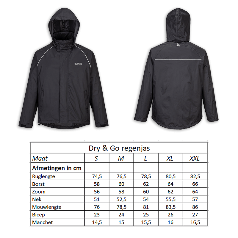 610910.50.XXL LYNX Rain jacket Dry & Go size XXL 82.5 x 66 x 64 cm