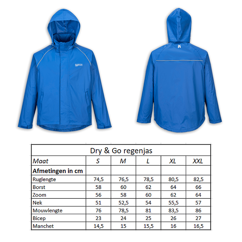610915.50.XXL LYNX Rain jacket Dry & Go size XXL 82.5 x 66 x 64 cm